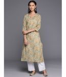 Varanga Cotton Printed Straight Women's Kurti - Yellow ( Pack of 1 )