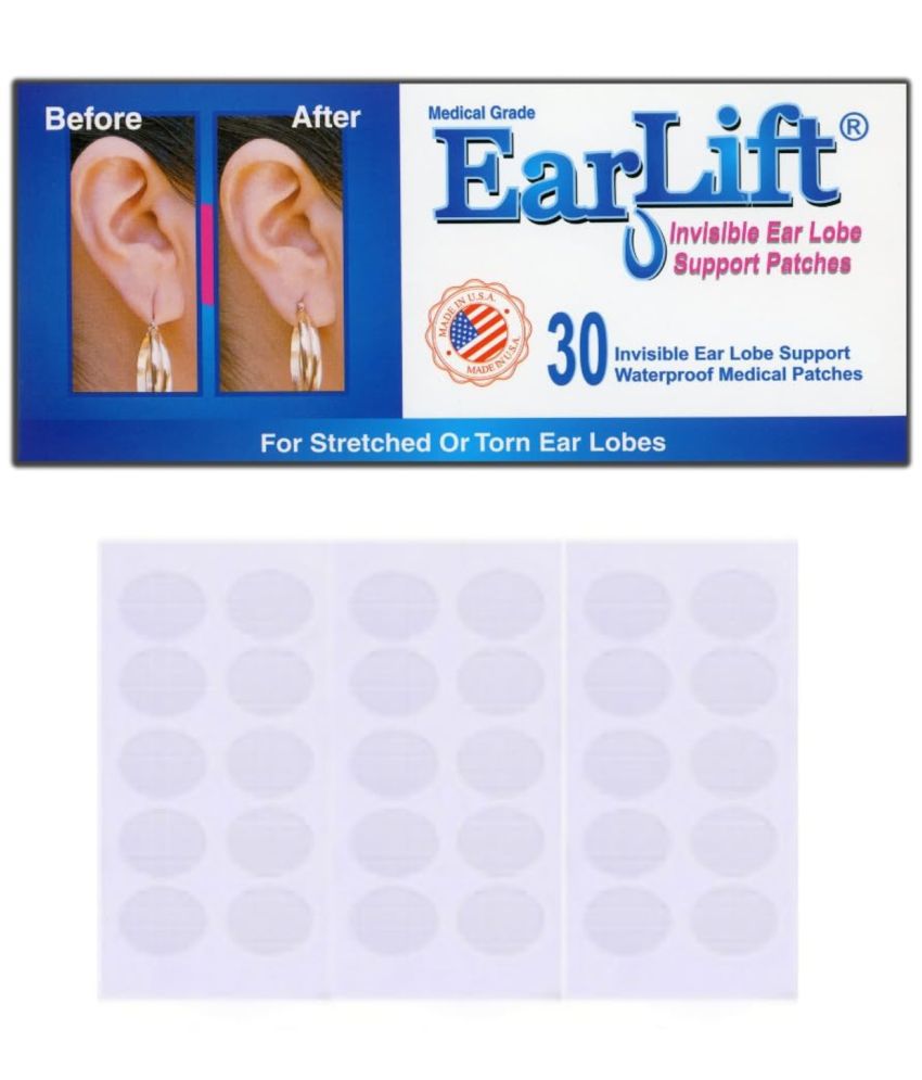     			EARLIFT Invisible Ear Lobe Support Waterproof Medical Patches in Zip Lock Pouch - (Pack of 30)