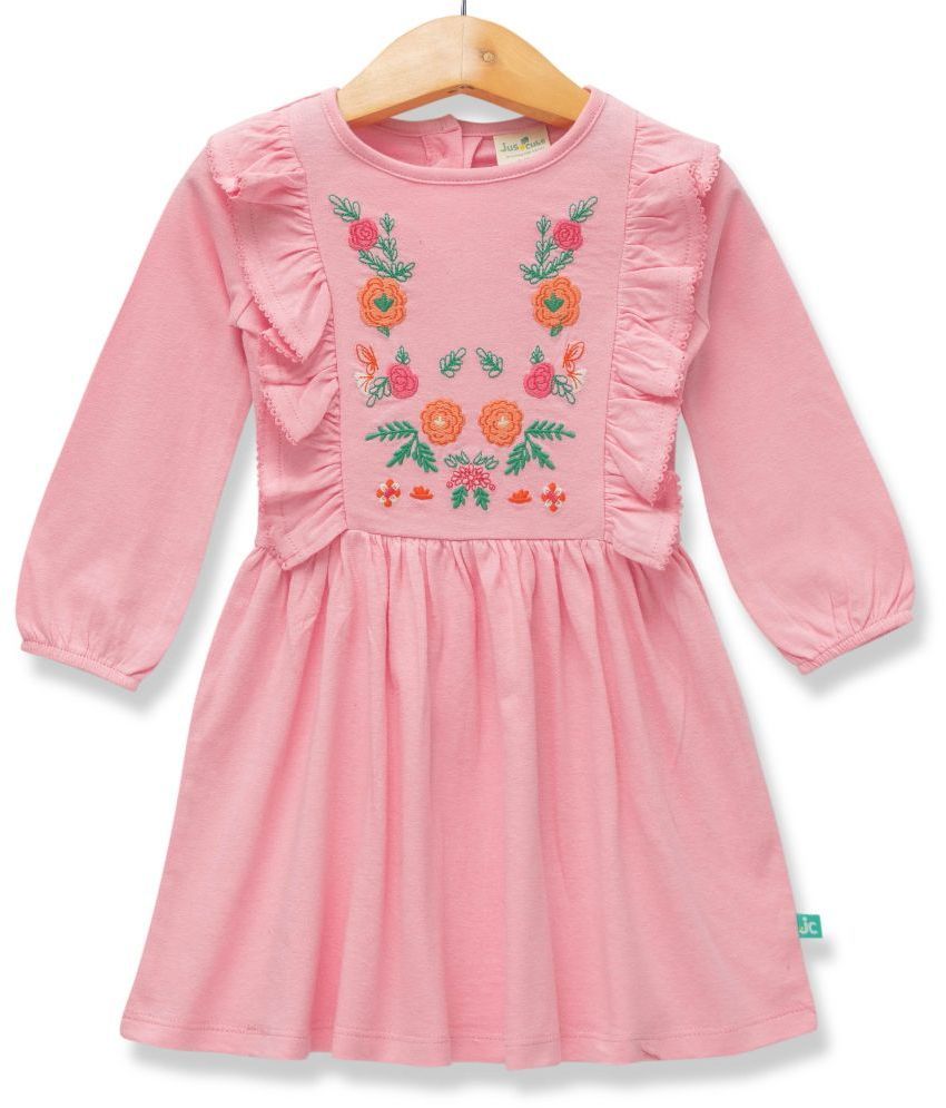     			Juscubs Pink Cotton Baby Girl Dress ( Pack of 1 )