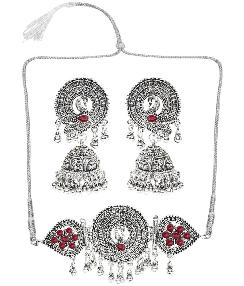     			Sunhari Jewels Maroon Alloy Necklace Set ( Pack of 1 )