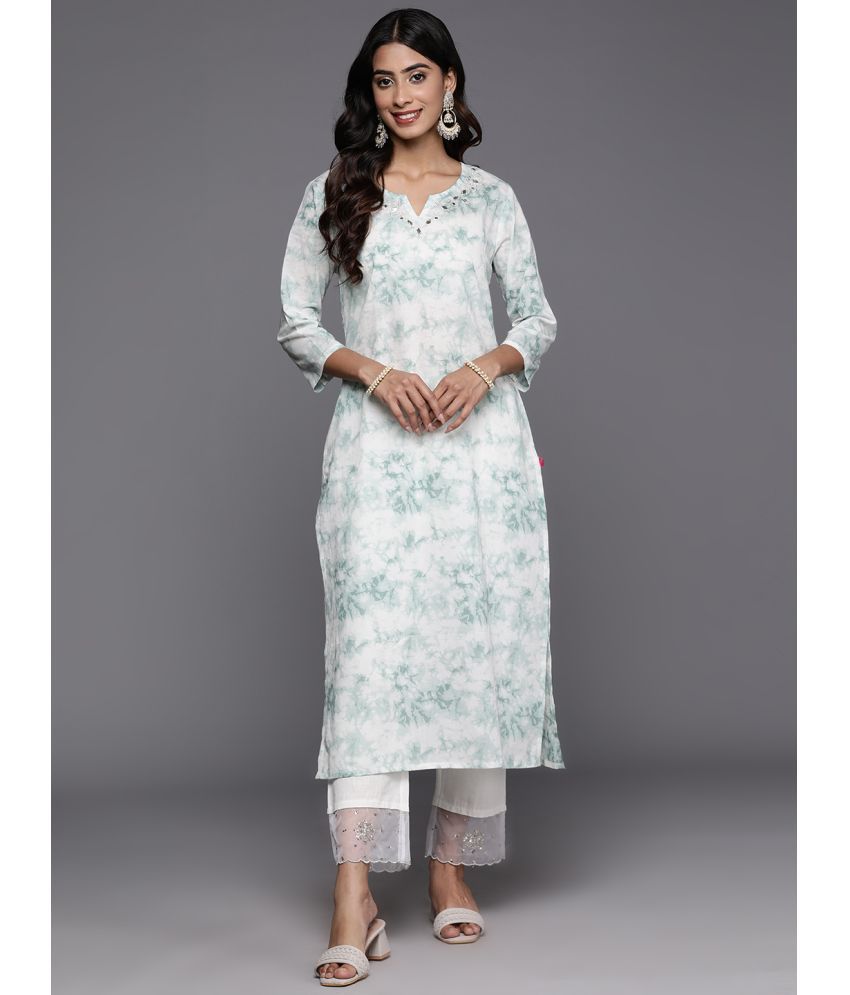     			Varanga Cotton Dyed Straight Women's Kurti - Sea Green ( Pack of 1 )