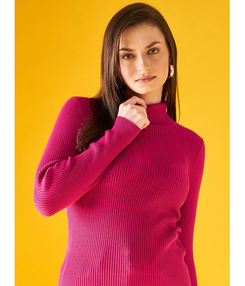     			98 Degree North Cotton High Neck Women's Pullovers - Pink ( )