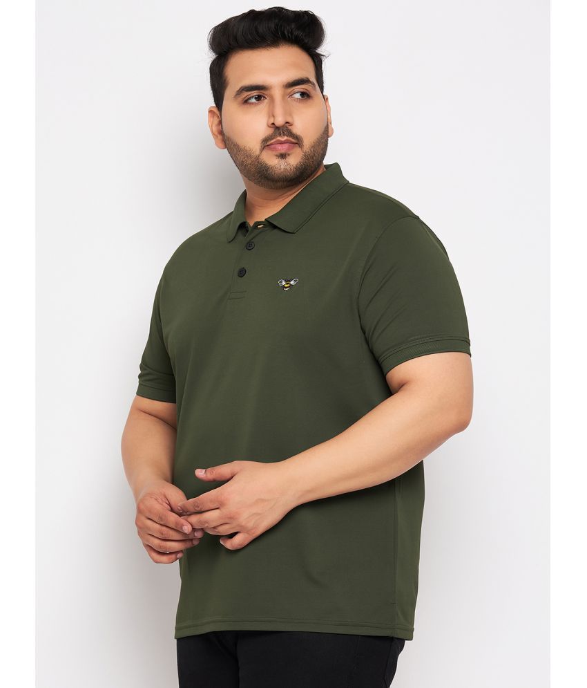     			Auxamis Cotton Blend Regular Fit Solid Half Sleeves Men's Polo T Shirt - Olive ( Pack of 1 )