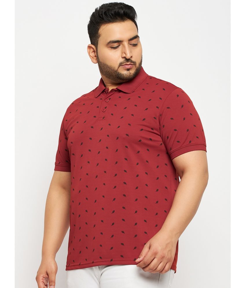     			Auxamis Cotton Blend Regular Fit Printed Half Sleeves Men's Polo T Shirt - Rust ( Pack of 1 )