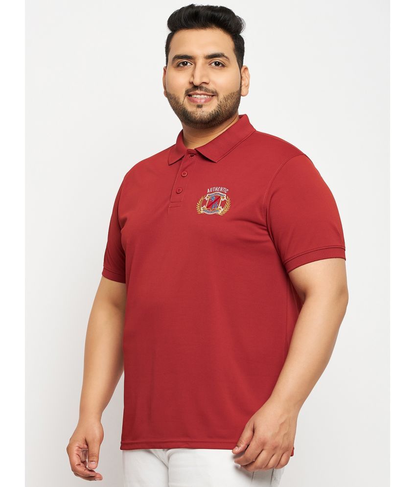     			Auxamis Cotton Blend Regular Fit Embroidered Half Sleeves Men's Polo T Shirt - Rust ( Pack of 1 )