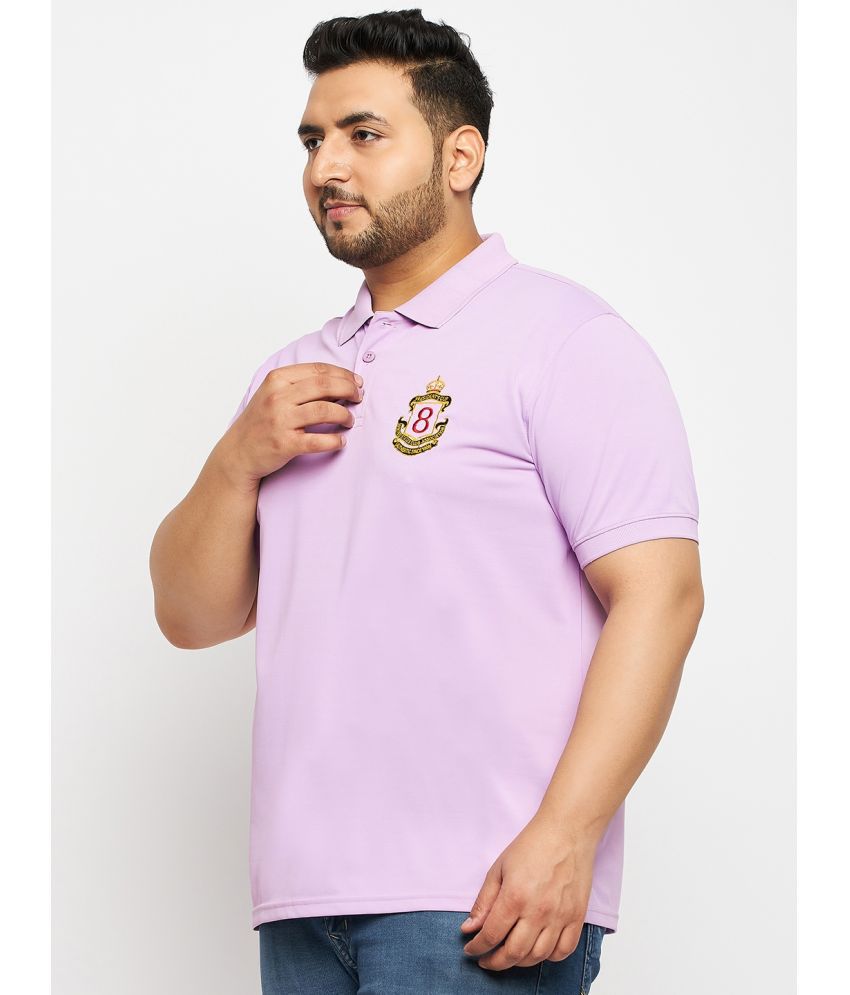     			Auxamis Cotton Blend Regular Fit Solid Half Sleeves Men's Polo T Shirt - Lavender ( Pack of 1 )