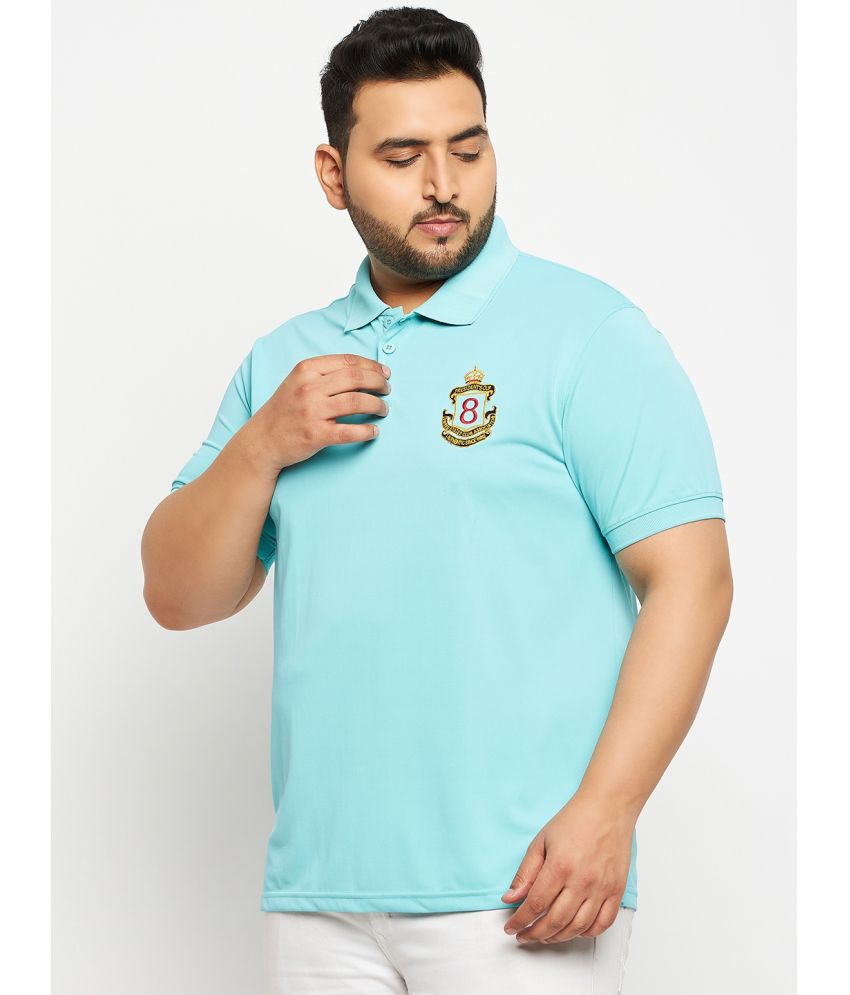     			Auxamis Cotton Blend Regular Fit Embroidered Half Sleeves Men's Polo T Shirt - Aqua ( Pack of 1 )