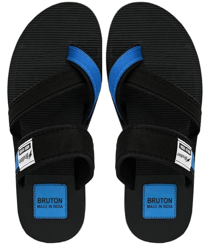     			BRUTON Black Men's Thong Flip Flop