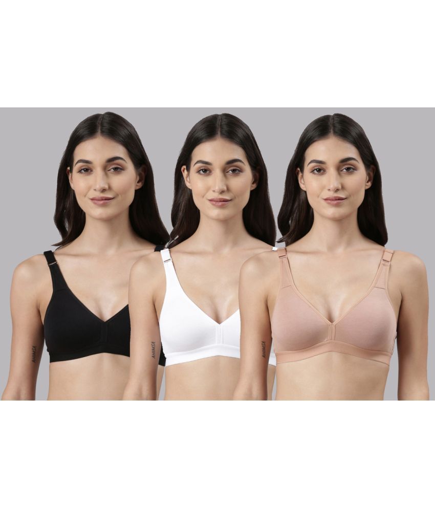     			Dollar Missy Pack of 3 Cotton Non Padded Women's Everyday Bra ( Multicolor )