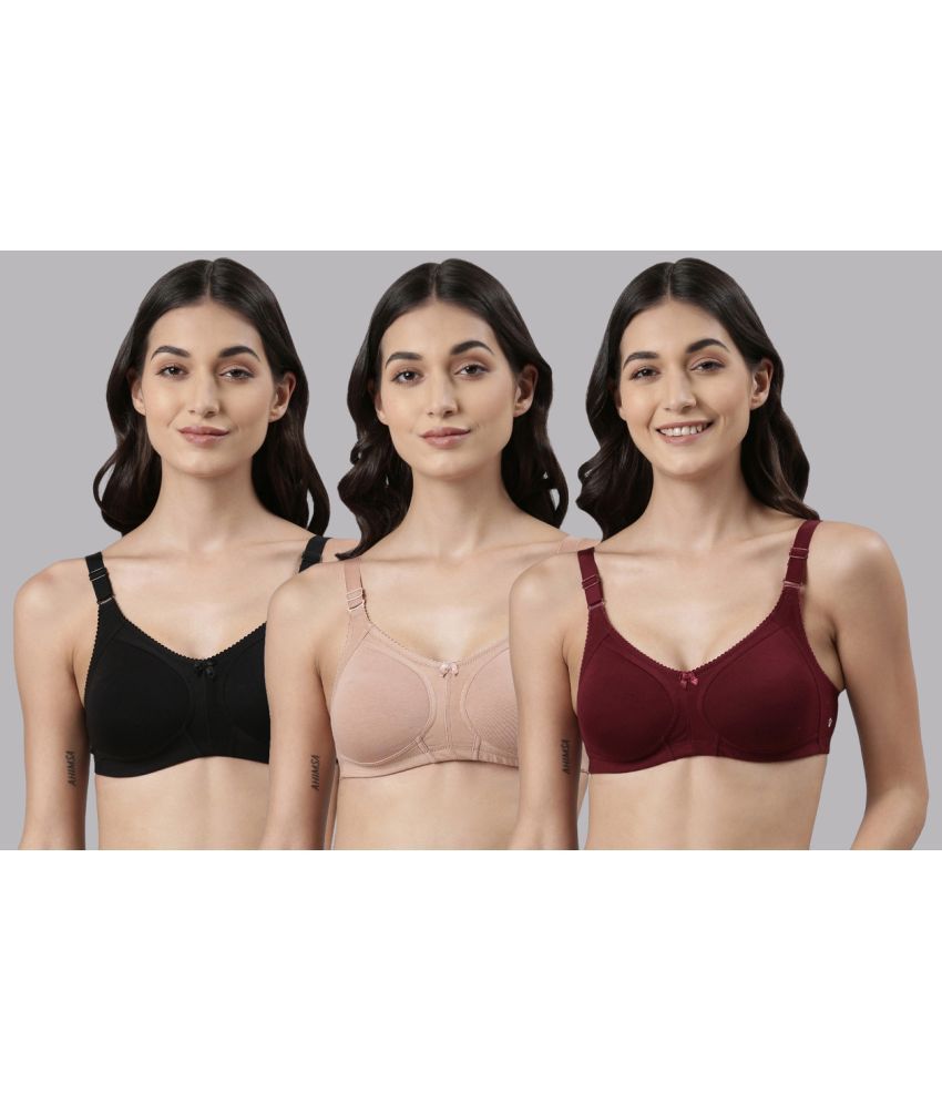     			Dollar Missy Pack of 3 Cotton Non Padded Women's Everyday Bra ( Multicolor )