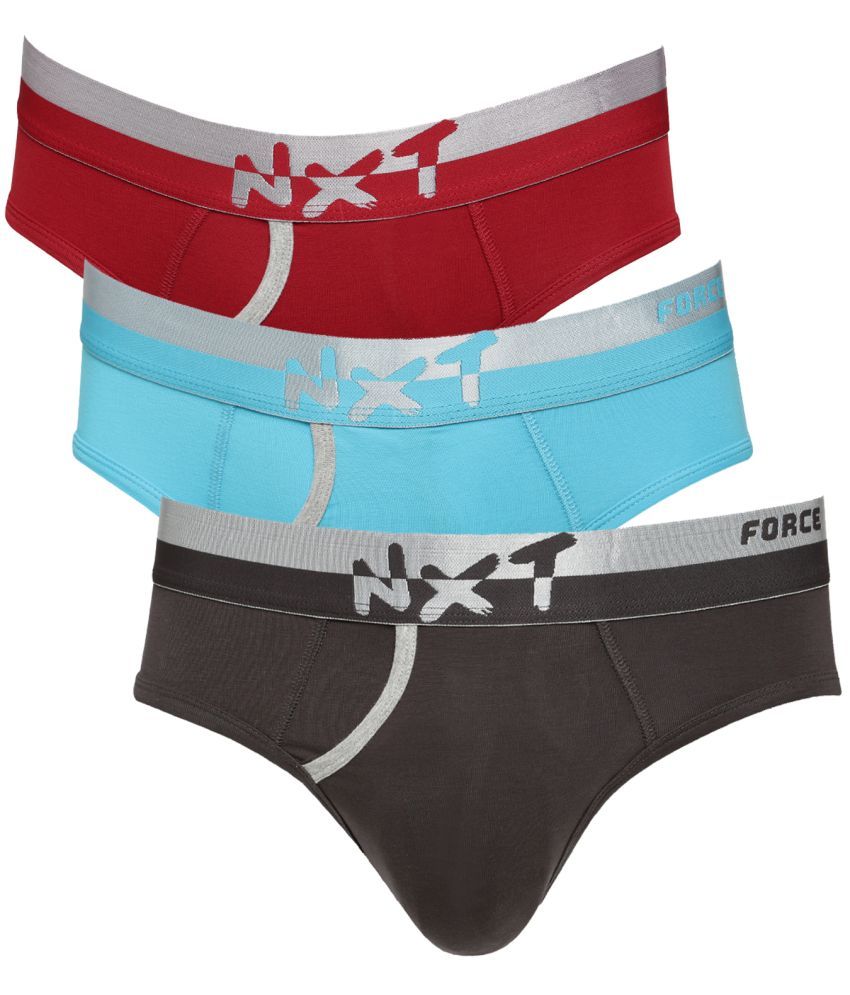     			Force NXT Pack of 3 Cotton Men's Briefs ( Multicolor )  Flexz Jazz