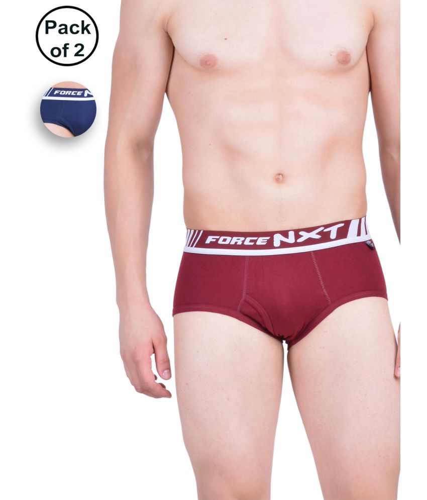     			Force NXT Multicolor RELAX RIB  Cotton Men's Briefs ( Pack of 2 )