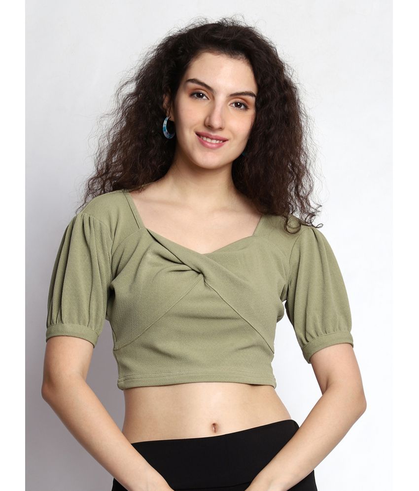     			Prettify Green Cotton Blend Women's Crop Top ( Pack of 1 )