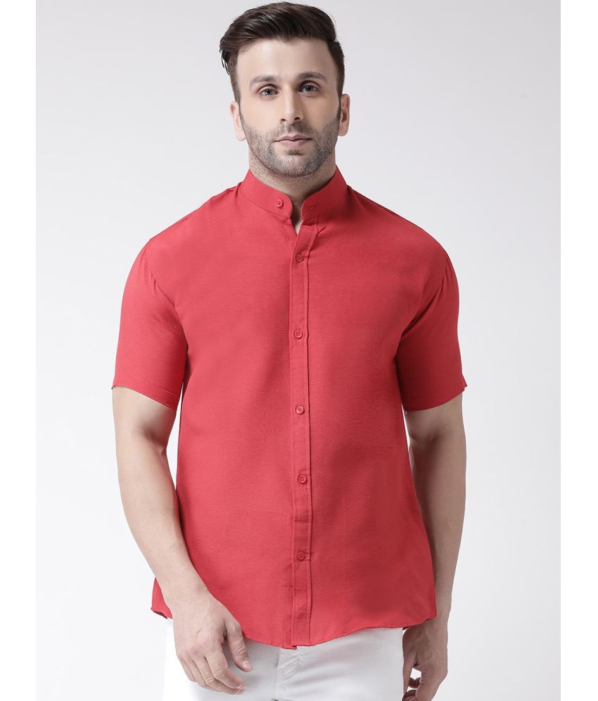     			RIAG 100% Cotton Regular Fit Solids Half Sleeves Men's Casual Shirt - Red ( Pack of 1 )