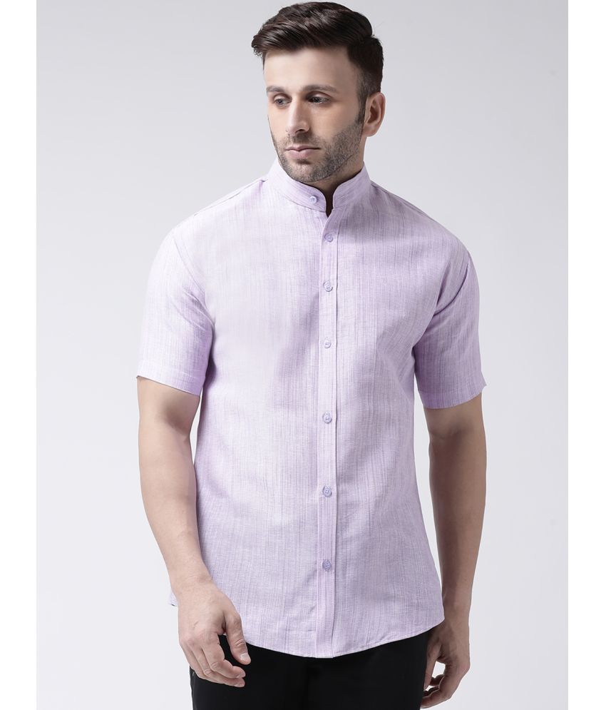     			RIAG 100% Cotton Regular Fit Self Design Half Sleeves Men's Casual Shirt - Purple ( Pack of 1 )