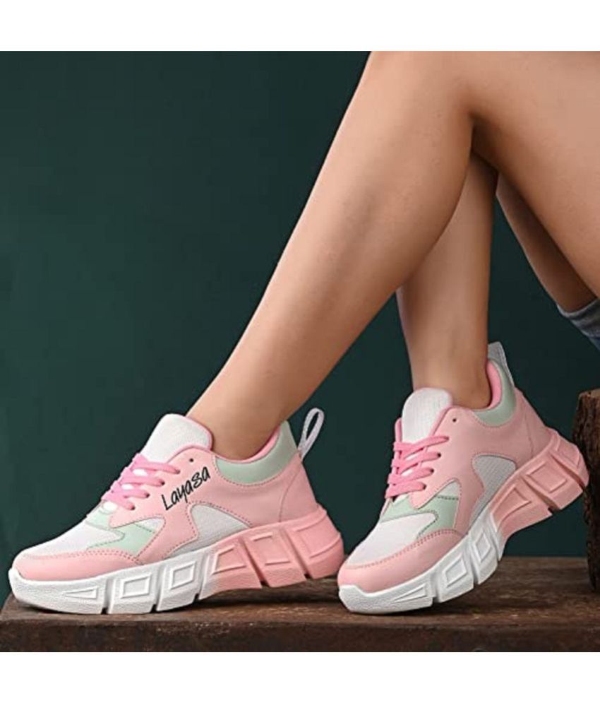     			layasa Pink Women's Sneakers