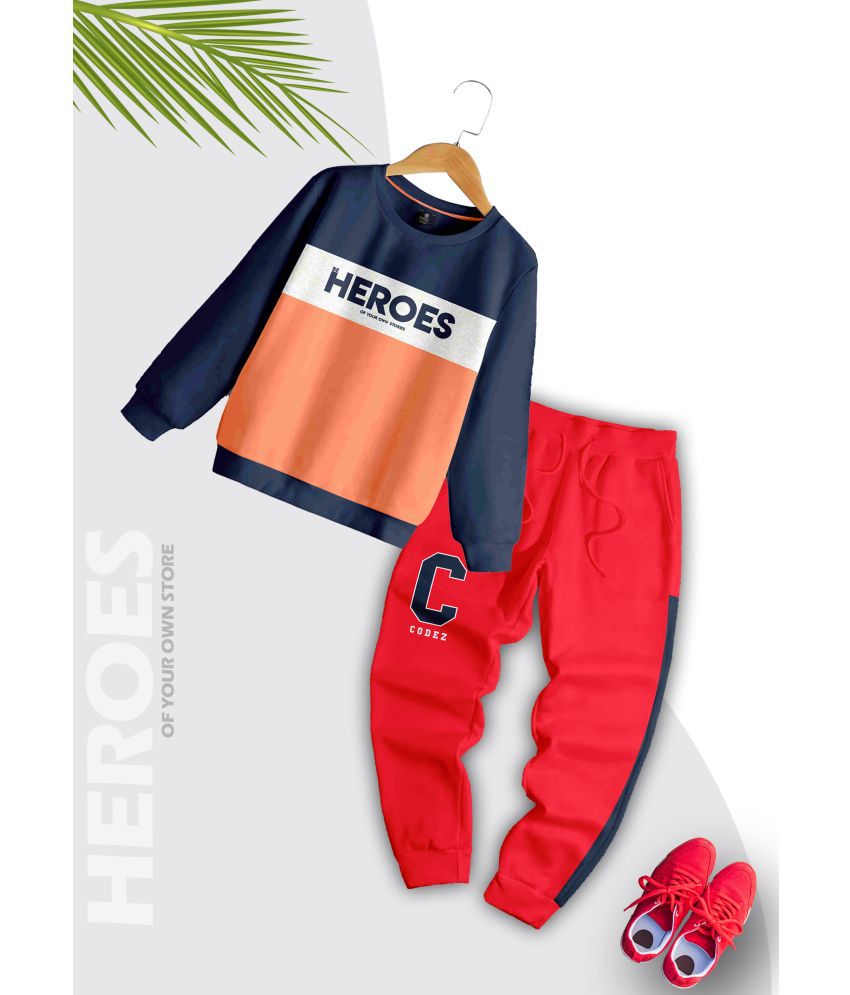     			CODEZ Multicolor Fleece Boys Sweatshirt & Trackpant ( Pack of 1 )