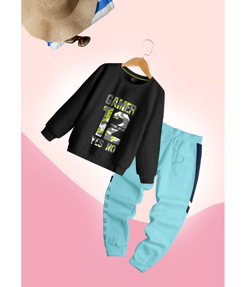     			CODEZ Multicolor Fleece Boys Sweatshirt & Trackpant ( Pack of 2 )