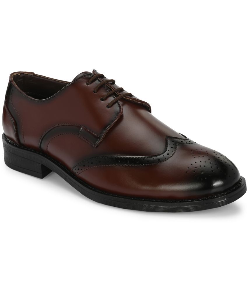     			Leeport Brown Men's Brogue Formal Shoes