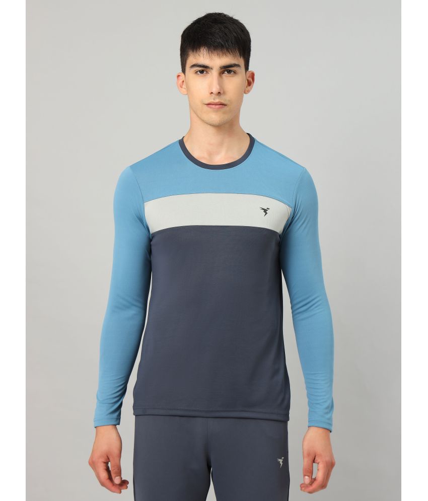     			Technosport Blue Polyester Slim Fit Men's Sports T-Shirt ( Pack of 1 )
