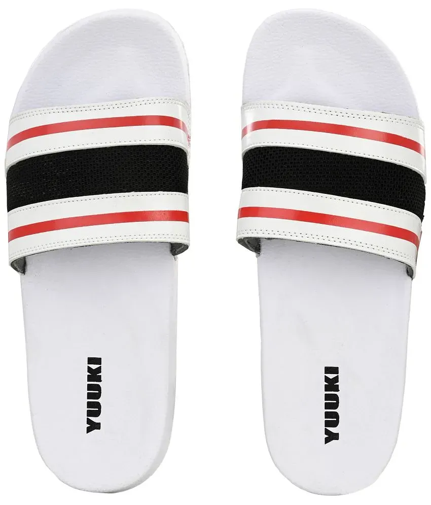 YUUKI White Men s Slide Flip Flop Buy YUUKI White Men s