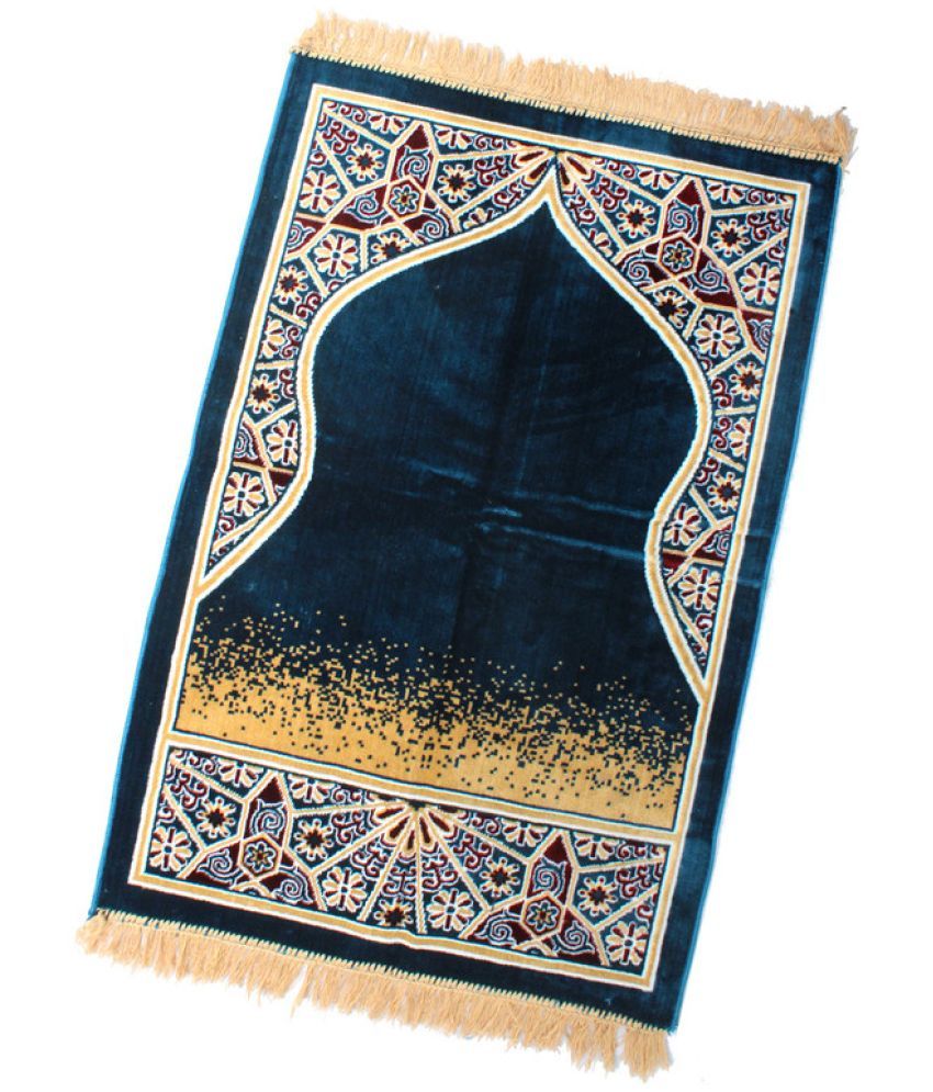     			ADIRNY Blue Single Regular Velvet Prayer Mat ( 110 X 70 cm )