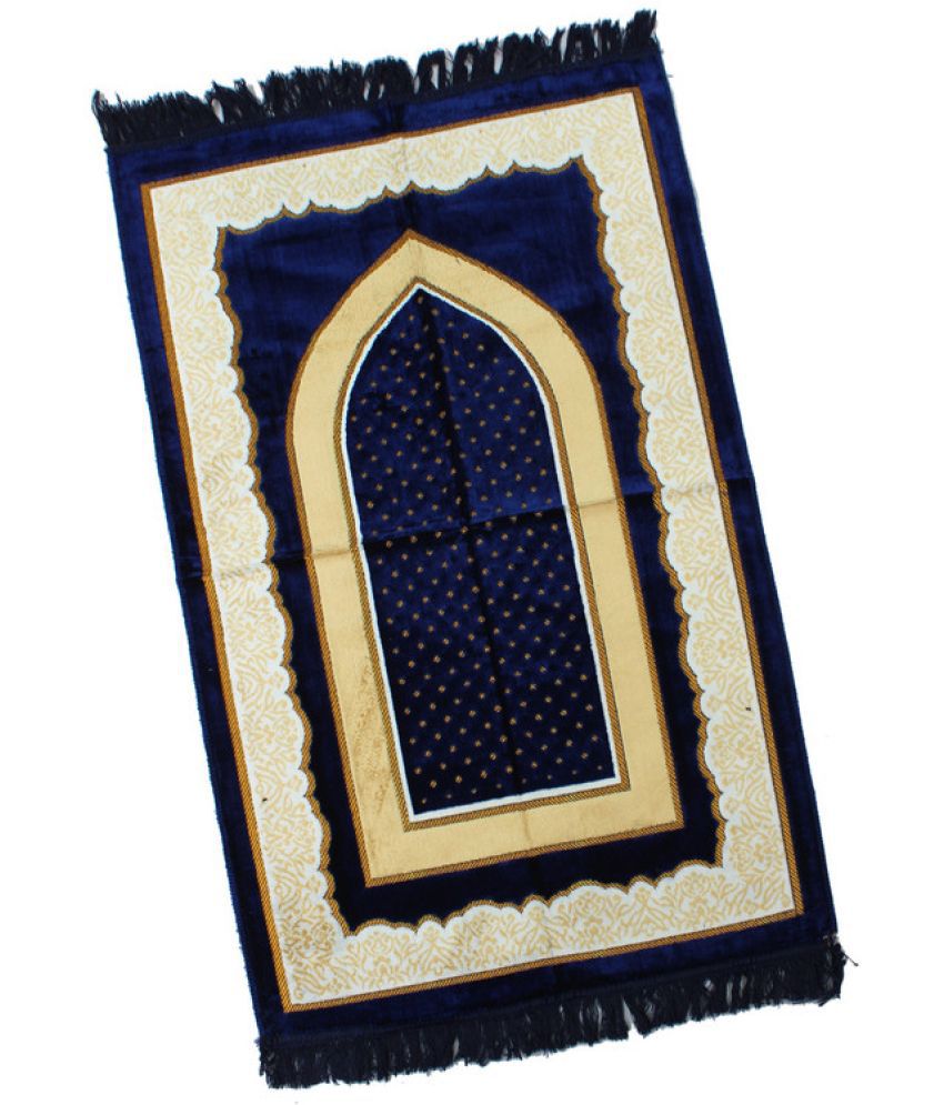     			ADIRNY Blue Single Regular Velvet Prayer Mat ( 110 X 70 cm )