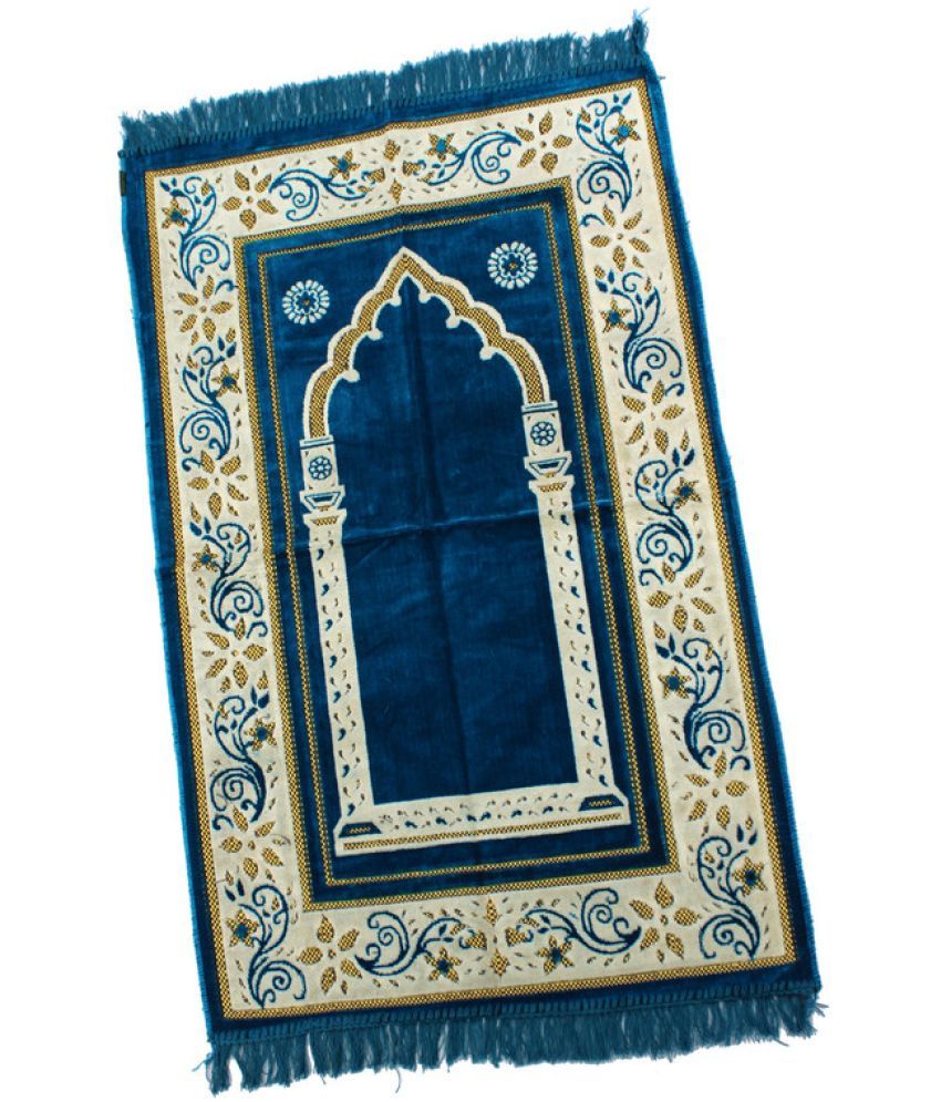     			ADIRNY Blue Single Regular Velvet Prayer Mat ( 110 X 70 cm )