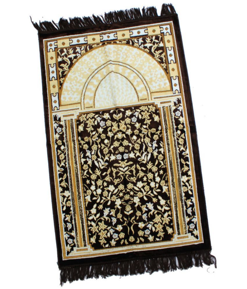     			ADIRNY Brown Single Regular Velvet Prayer Mat ( 110 X 70 cm )