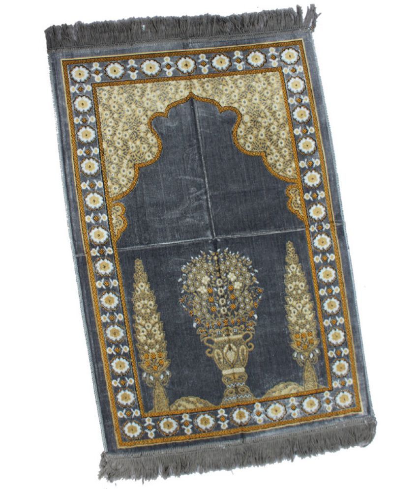     			ADIRNY Gray Single Regular Velvet Prayer Mat ( 110 X 70 cm )