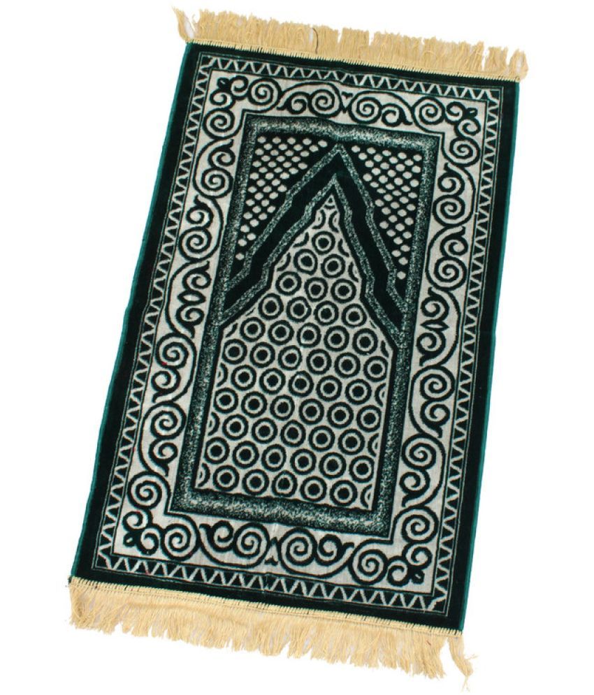     			ADIRNY Green Single Regular Velvet Prayer Mat ( 110 X 70 cm )