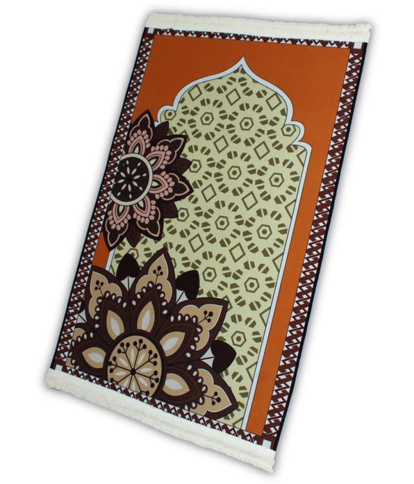     			ADIRNY Orange Single Regular Poly Cotton Prayer Mat ( 110 X 70 cm )