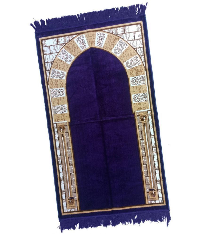    			ADIRNY Purple Single Regular Velvet Prayer Mat ( 115 X 65 cm )
