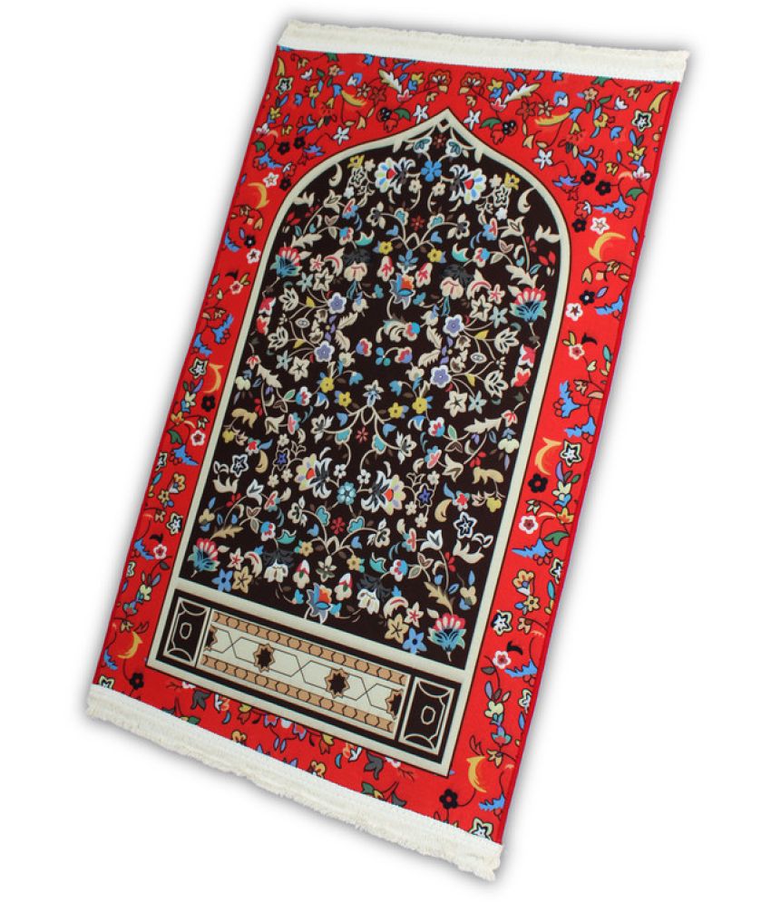     			ADIRNY Red Single Regular Poly Cotton Prayer Mat ( 110 X 70 cm )