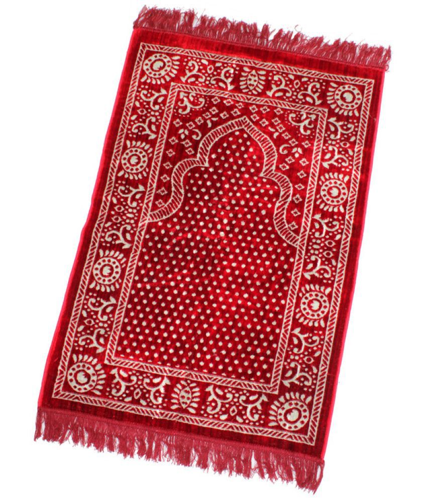     			ADIRNY Red Single Regular Velvet Prayer Mat ( 110 X 70 cm )