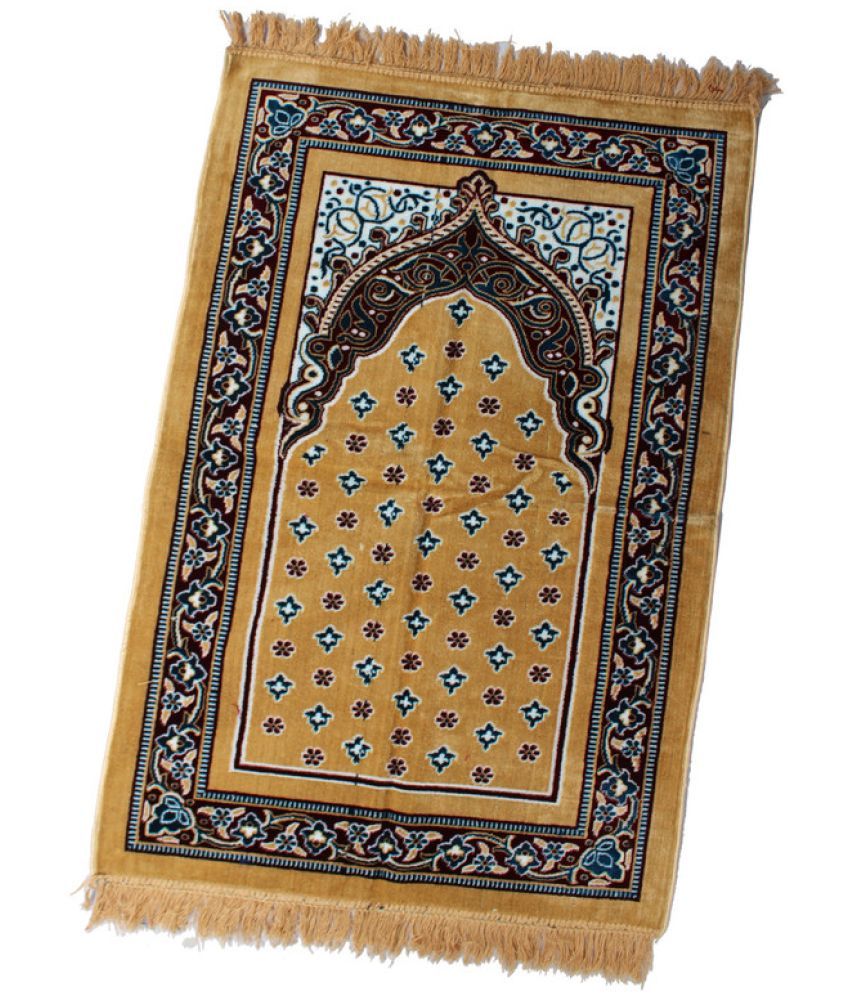     			ADIRNY Yellow Single Regular Velvet Prayer Mat ( 110 X 70 cm )