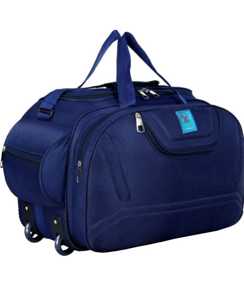     			AXEN BAGS - 55 Ltrs Blue Polyester Duffle Trolley