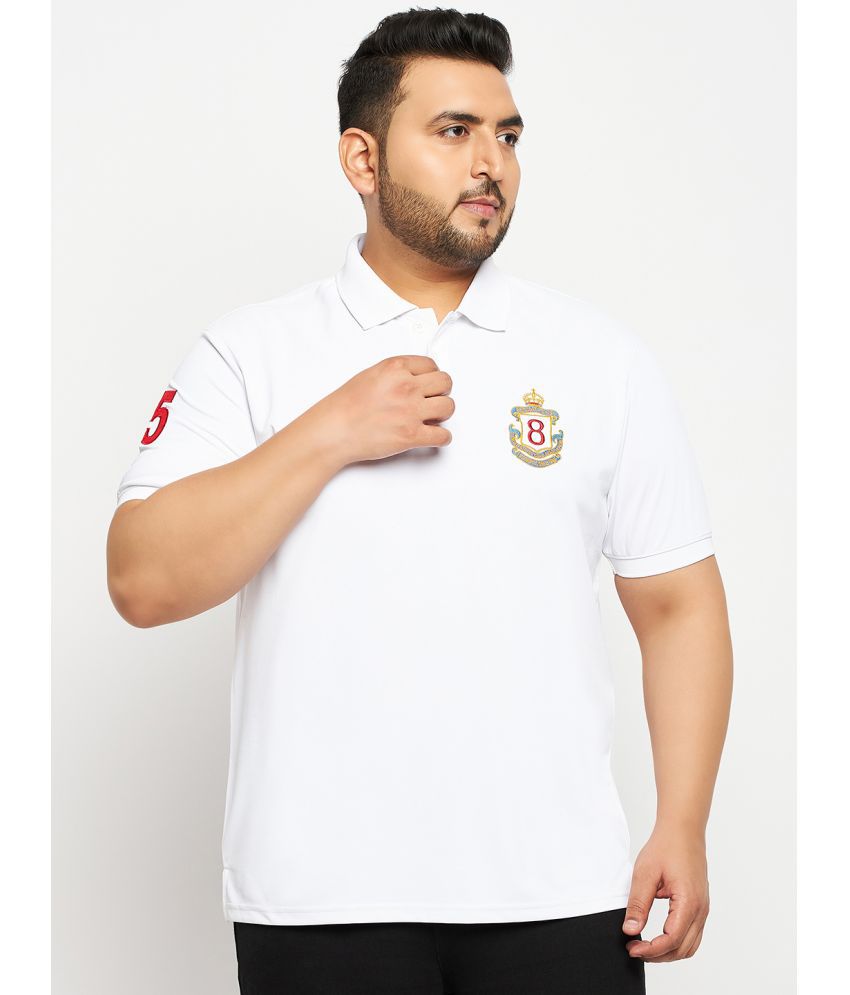     			Auxamis Cotton Blend Regular Fit Embroidered Half Sleeves Men's Polo T Shirt - White ( Pack of 1 )