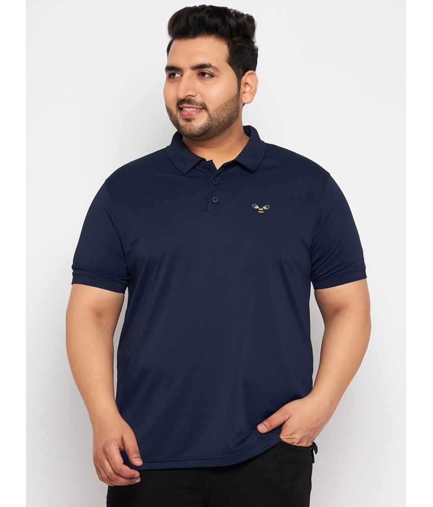     			Auxamis Cotton Blend Regular Fit Solid Half Sleeves Men's Polo T Shirt - Navy Blue ( Pack of 1 )