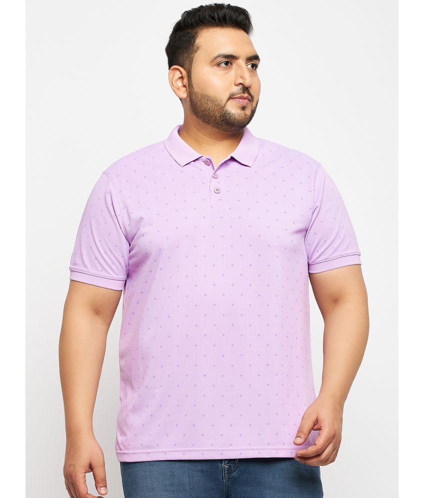     			Auxamis Pack of 1 Cotton Blend Regular Fit Printed Half Sleeves Men's Polo T Shirt ( Lavender )