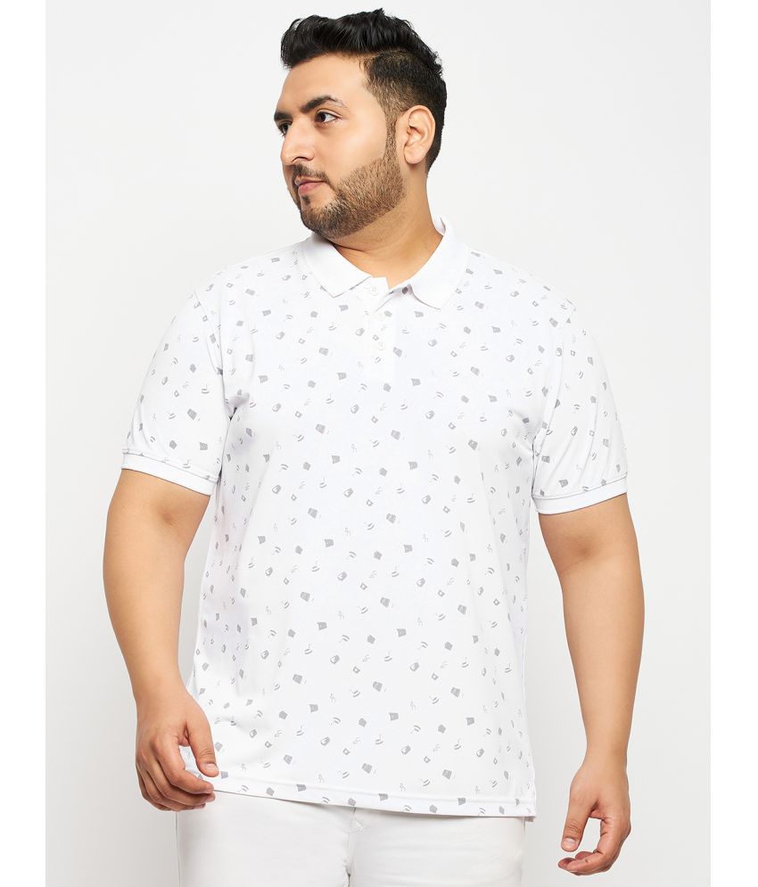     			Auxamis Cotton Blend Regular Fit Printed Half Sleeves Men's Polo T Shirt - White ( Pack of 1 )