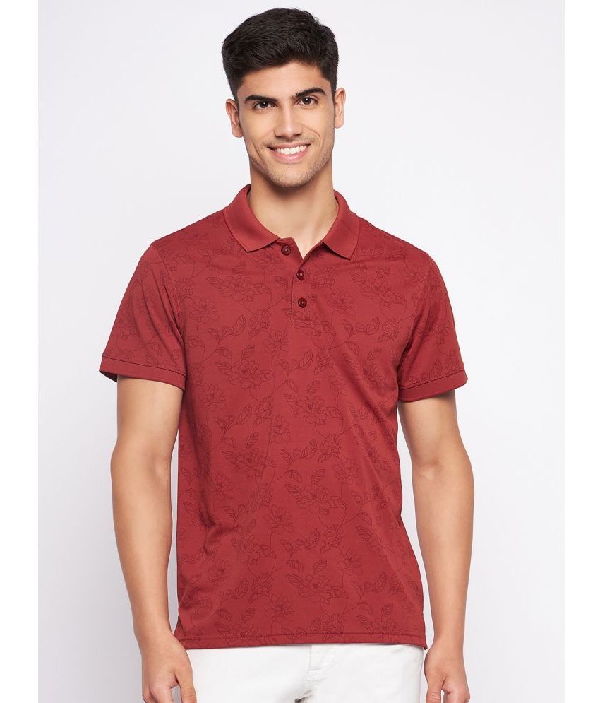     			Auxamis Cotton Blend Regular Fit Printed Half Sleeves Men's Polo T Shirt - Red ( Pack of 1 )