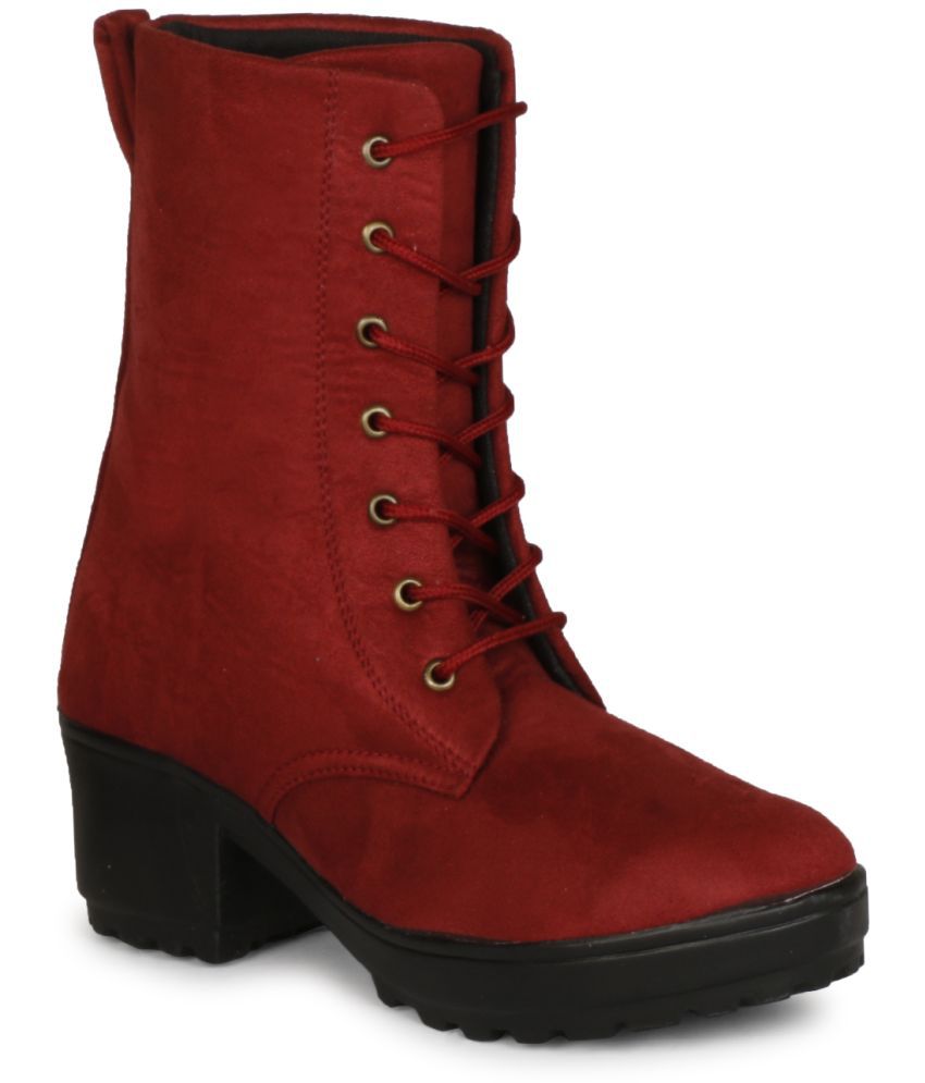     			Commander Shoes - Red Women's Mid Calf Length Boots