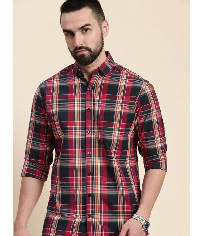     			Dillinger 100% Cotton Regular Fit Checks Full Sleeves Men's Casual Shirt - Red ( Pack of 1 )