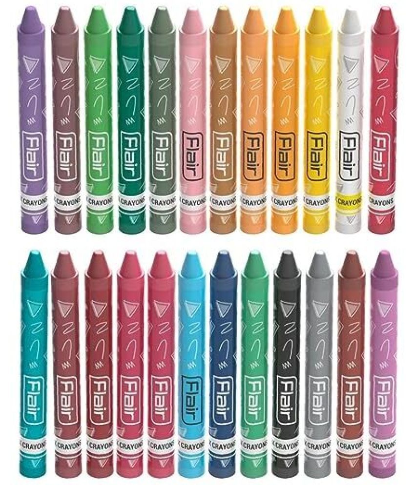     			FLAIR Creative Series 24 Shades Wax Crayons | Non-Toxic & Safe For Childrens | (Set of 5, Multicolor)