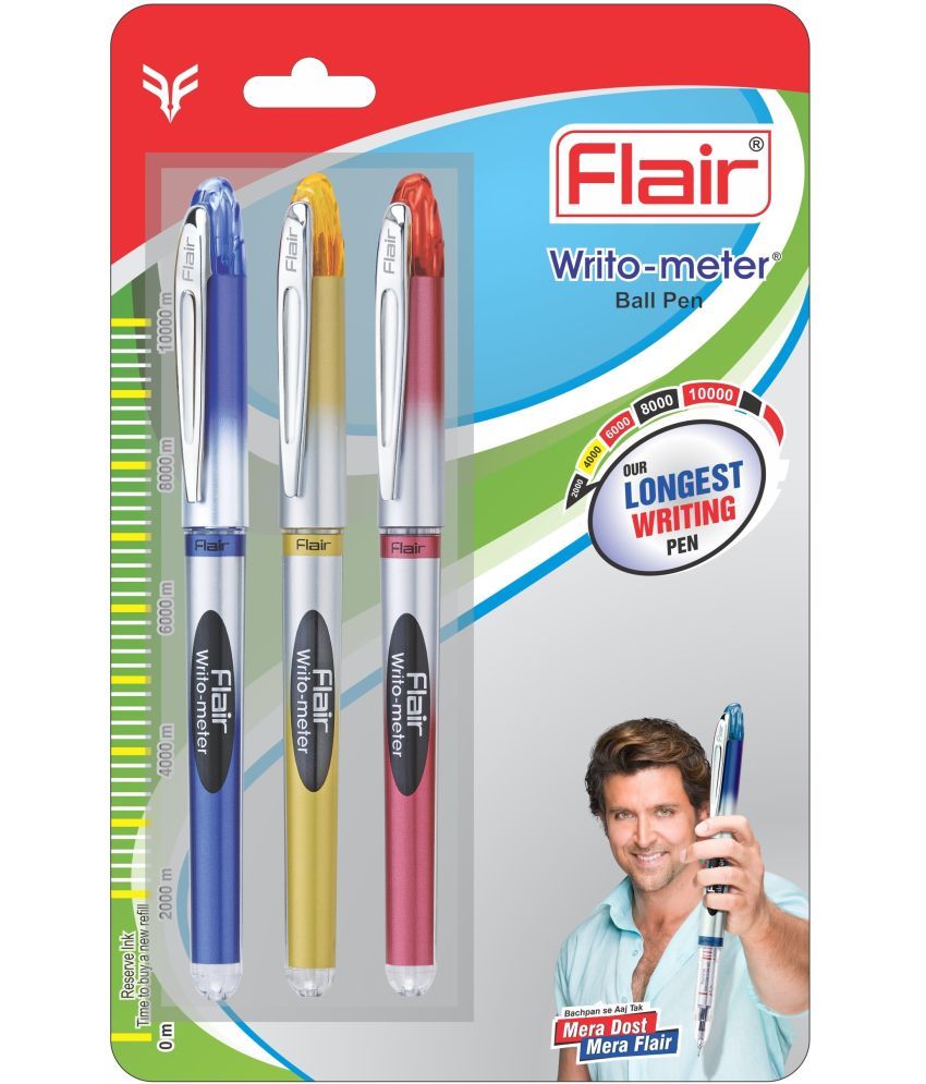     			FLAIR Writo-meter Ball Pen (Pack of 15, Blue)