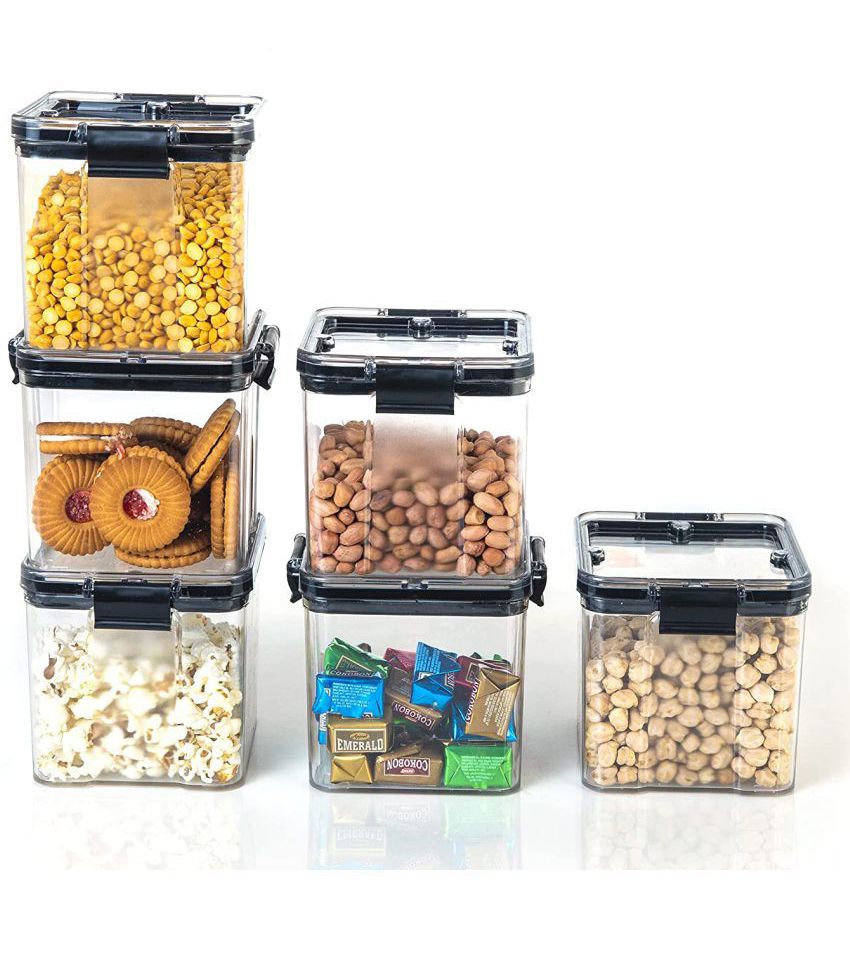    			HOMETALES Grocery, Dal, Pasta Plastic Food Container Set of 6 550 mL