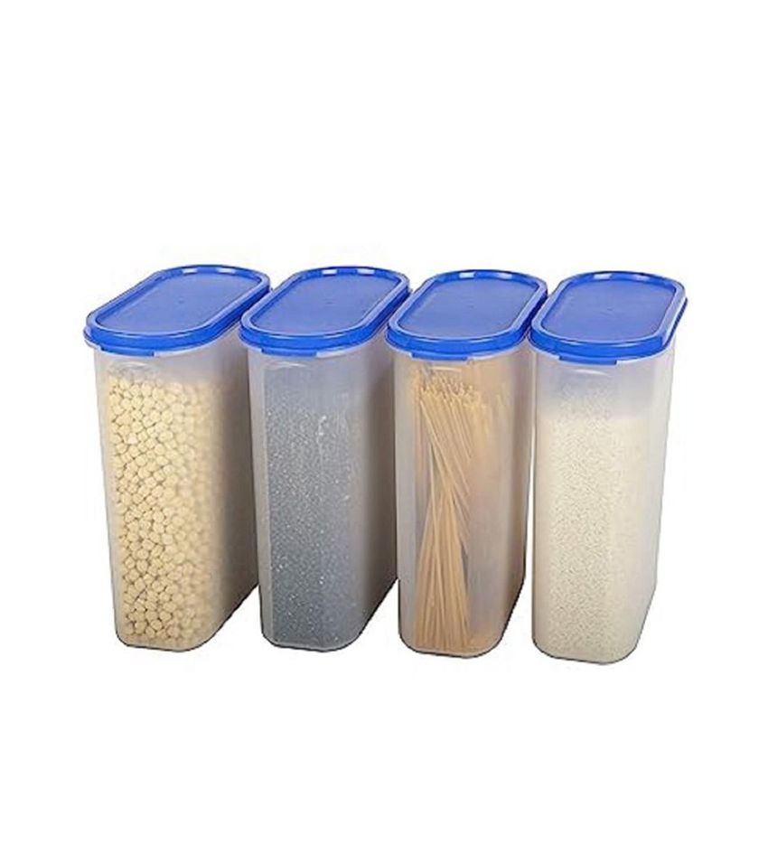     			HOMETALES - Grocery/Dal/Pasta Polyproplene Navy Blue Dal Container ( Set of 4 )