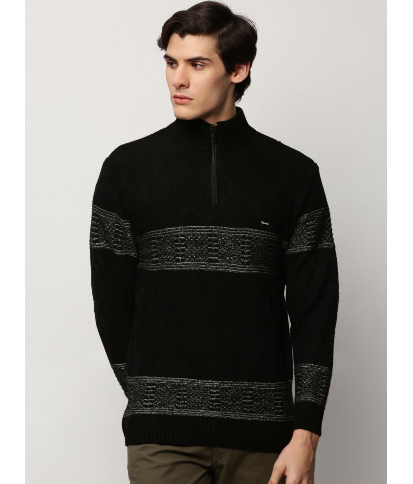     			Showoff Acrylic High Neck Men's Full Sleeves Pullover Sweater - Black ( Pack of 1 )