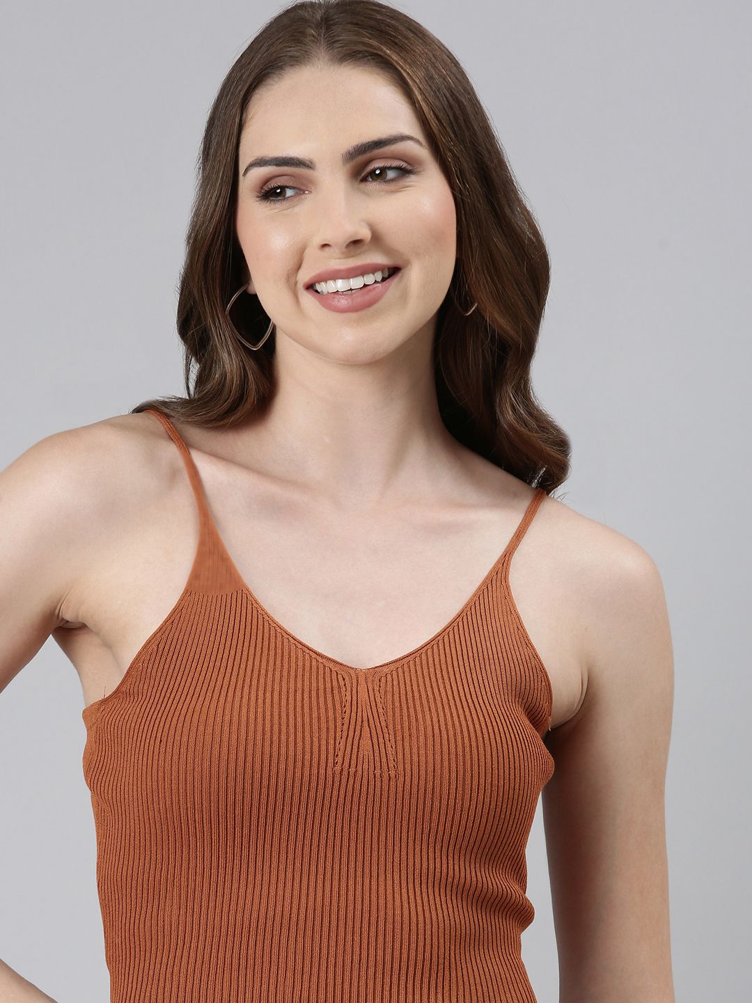    			Showoff - Brown Cotton Blend Women's Tank Top ( Pack of 1 )